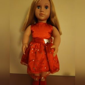 Red Party Dress for 18 inch Doll